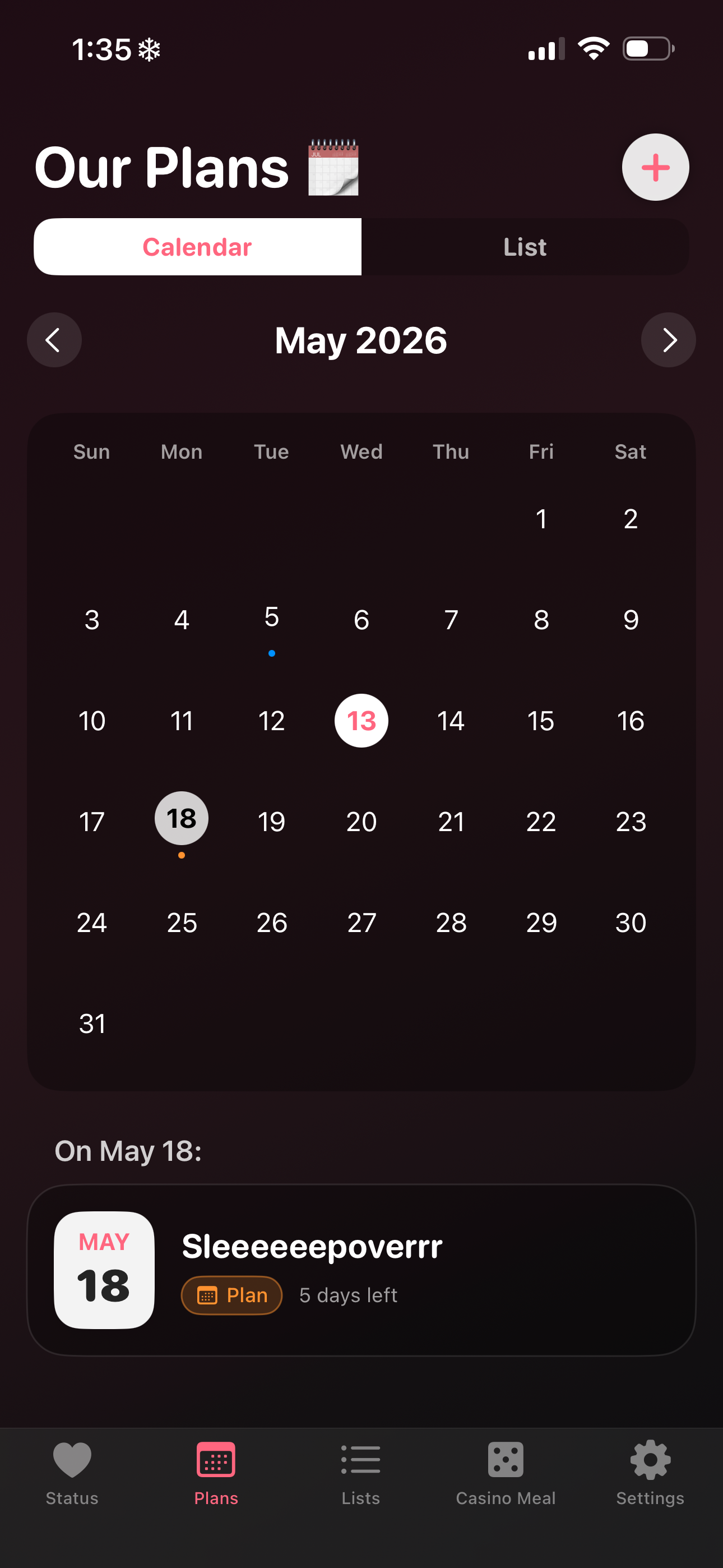 Plans tab screenshot