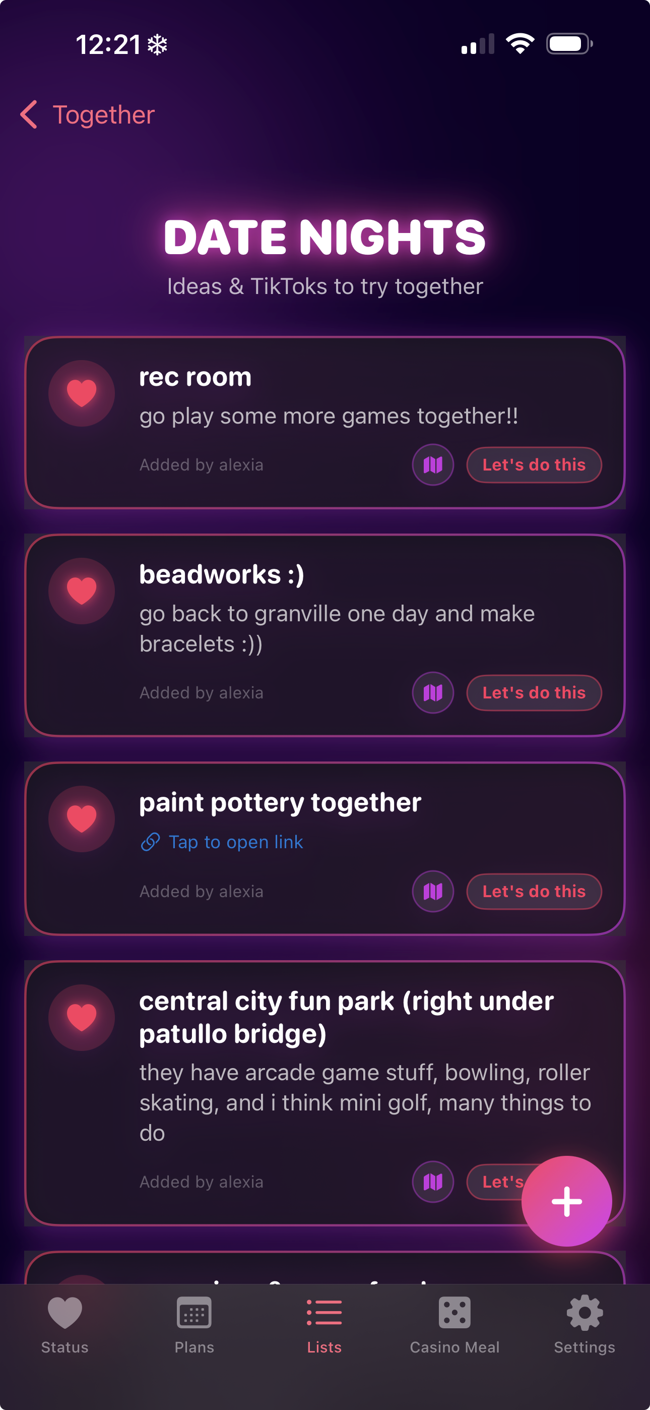 Date Night feature screenshot