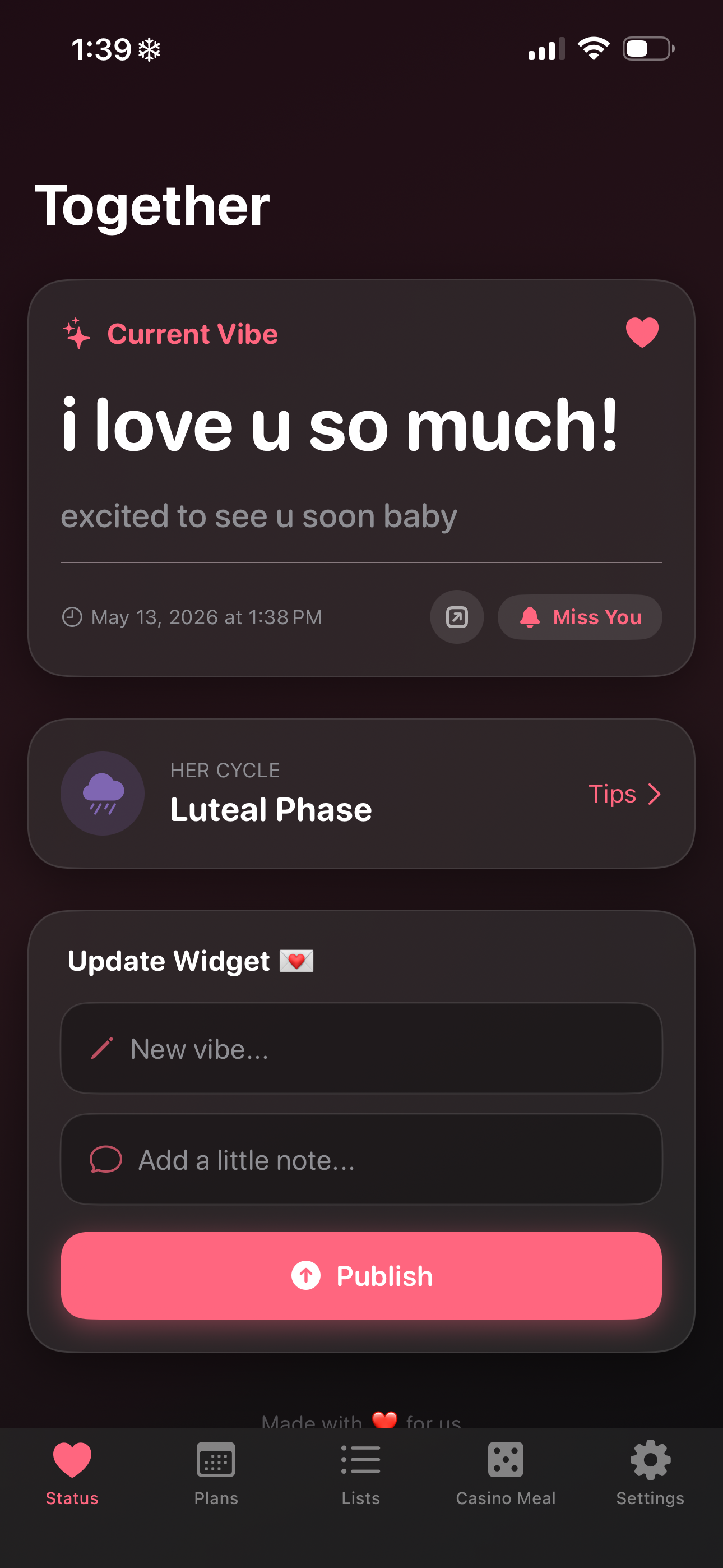 Status tab screenshot
